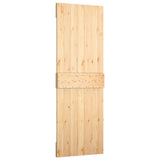 Sliding Door Natural and White 70 x 210 cm Solid Pine Wood 3445079