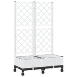 Garden Planter with Trellis&Wheels White 80 x 40 x 131.5 cm PP 3422968