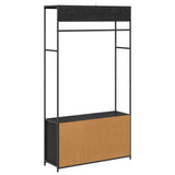 Coat Stand with Shoes Bench Black Oak 100 x 32 x 180.5 cm 8012032