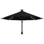 Wall-mounted Garden Parasol with LEDs 300 cm Black 312528