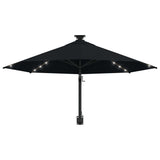 Wall-mounted Garden Parasol with LEDs 300 cm Black 312528