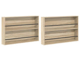 Magazine Rack 2 pcs Sonoma Oak 80 x 12 x 70 cm Engineered Wood 890843