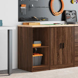 Garage Storage Cabinet Brown Oak 40x51x85 cm Solid Wood Pine 860541