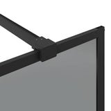 Walk-in Shower Wall Black 115 x 195 cm Tempered Glass 42022045