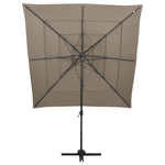4-Tier Garden Parasol with Aluminium Pole Taupe 250x250 cm 313823