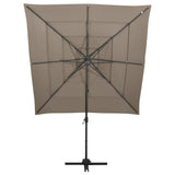 4-Tier Garden Parasol with Aluminium Pole Taupe 250x250 cm 313823