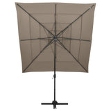 Garden Parasol Taupe Polyester, Powder-coated Aluminium Large 313823