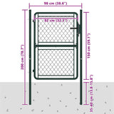 144405 Garden Gate Steel 100x150 cm Green