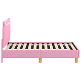 Toddler Bed Frame with Headboard Pink 70 x 140 cm Fabric 42011207