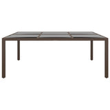 Garden Table with Glass Top Brown 200x150x75 cm Rattan 310589