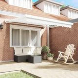 Retractable Awning Manual White 350 x 250 cm Fabric, Metal 3330370
