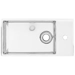 Wash Basin with Overflow 49x25x15 cm Ceramic Silver 143491
