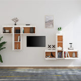 TV Cabinets 6 pcs White Solid Wood Pine 3100255
