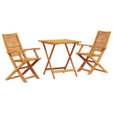 Folding Bistro Set Folding 3 pcs Brown Solid Acacia Wood 3375697
