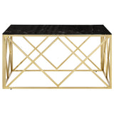 Coffee Table Gold Stainless Steel and Tempered Glass 349980