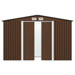 Garden Storage Shed Brown 257x205x178 cm Steel 47031