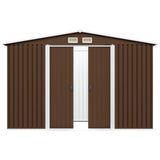 Garden Storage Shed Brown 257x205x178 cm Steel 47031