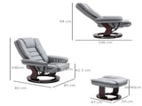 Recliner Chair With footstool, Recliner Armchair up to 130kg Weight Capacity, 135&deg Reclining T3398P340961