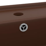 146951 Luxury Basin Overflow Square Matt Dark Brown 41x41 cm Ceramic