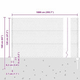 Welded Wire Fence 10 x 1.2 m Hot-Dip Galvanised Steel 3336968