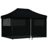 ZNTS Foldable Party Tent Pop-Up with 4 Sidewalls Black 4005030