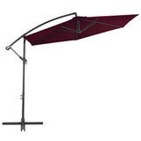 Cantilever Garden Parasol Bordeaux Red Polyester, Metal Large 313754