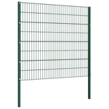 Fence Panel with Posts Iron 867x160 cm Green 278674