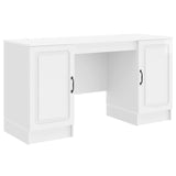 Desk High Gloss White 142.5 x 50 x 75 cm Engineered Wood 3414643