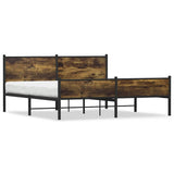 Metal Bed Frame without Mattress Smoked Oak 183x213 cm 3301388