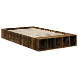 Bed Frame with Shelf Smoked Oak 120 x 190 cm Engineered Wood 3408386