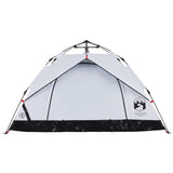 ZNTS Camping Tent Dome 3-Person White Blackout Fabric Quick Release 4004196