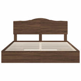 Storage Bed with Drawer Brown Oak 200 x 200 cm Engineered Wood 3413477