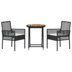 Garden Bistro Set 3 pcs Black Poly rattan 3334967