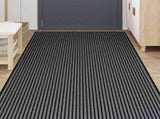 Doormat Stripe Black and Grey 115x400 cm 4105599