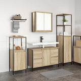 Bathroom Furniture Set with Drawer 3 pcs Sonoma oak and Black 3328380