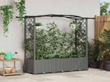 Raised Bed with Trellis and Roof Light Grey 164 x 40 x 142 cm 42032579