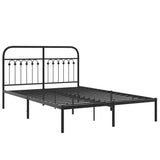 Metal Bed Frame without Mattress with Headboard Black 140x190cm 376600