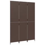 Room Divider 3 Panels Brown Poly Rattan 365357