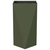 Planter 2 pcs Olive Green 40 x 40 x 75 cm Steel 883787