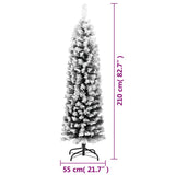 Fake Xmas Tree Green with White Snow Flocking PVC, Steel Slim 320955