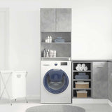 Washing Machine Cabinet Concrete Grey 64x24x190 cm Engineered Wood 859130