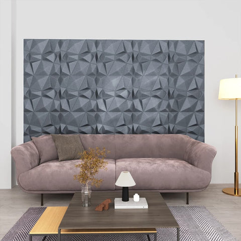 3D Wall Panels 24 pcs 50x50 cm Diamond Grey 6 m² 150919