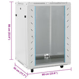 15U Network Cabinet with Swivel Feet 19" IP20 60x45x86 cm 30265