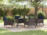 Garden Dining Set with Cushion 5 pcs Grey Poly Rattan 3380193