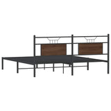 Bed Frame without Mattress Brown Oak 183x203 cm Engineered Wood 4106845