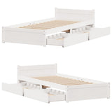 Bed Frame without Mattress White 90x190 cm Single Solid Wood Pine 3301675