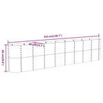 Garden Raised Bed Galvanised Steel 332x40x68 cm Anthracite 318911