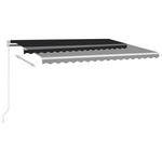 ZNTS Manual Retractable Awning with LED 450x350 cm Anthracite 3069004