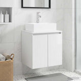 Wall-Mounted Sink Vanity High Gloss White 49.5 x 41 x 62.5 cm 890416