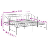 Sofa Bed Frame Grey Powder-coated metal 90x200 cm 324778
